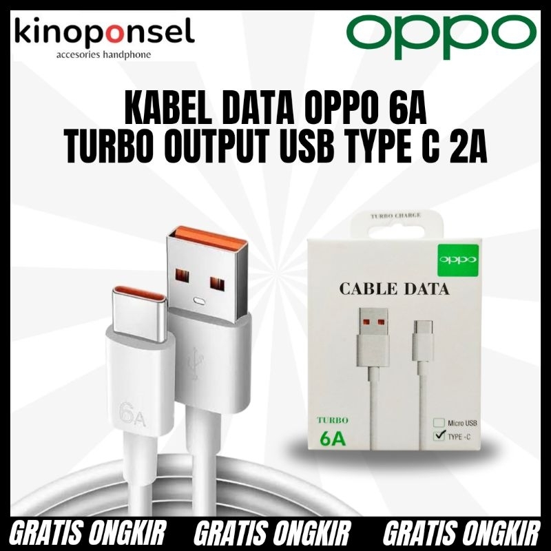 Kabel Data Hp Brand Oppo 6A Turbo USB Type C | Kabel Data Hp Android Smartphone Phone Original Ori F