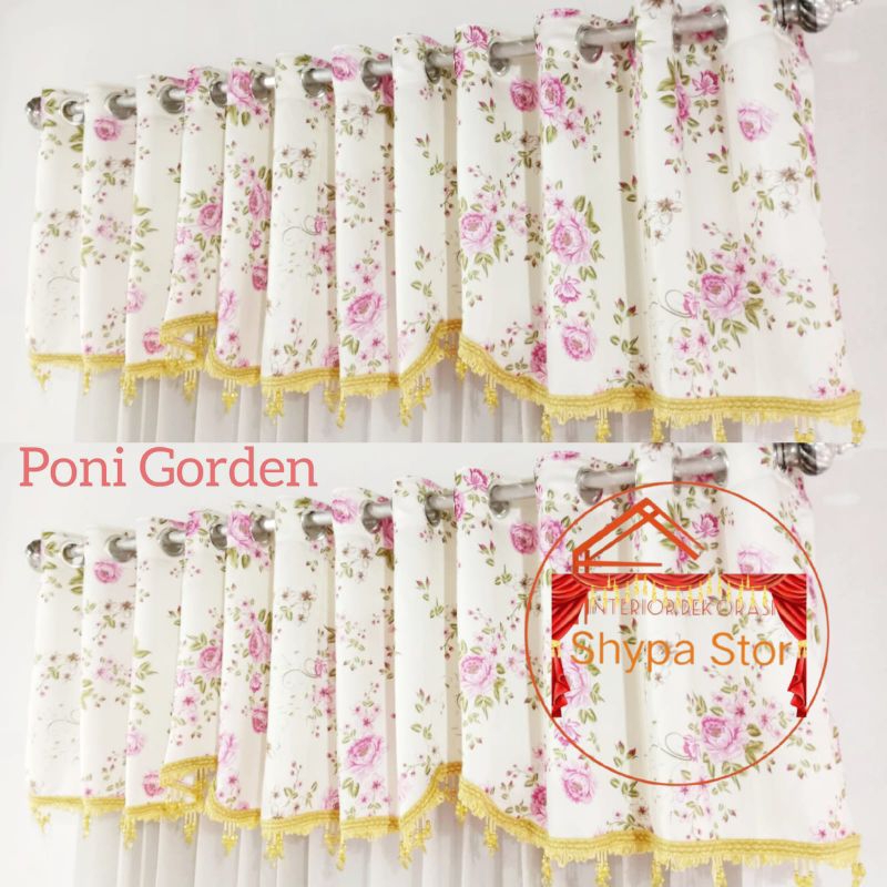 Gorden Poni Atas Pintu Rumbai Minimalis Bahan Blackout Shabycik Ros Pink