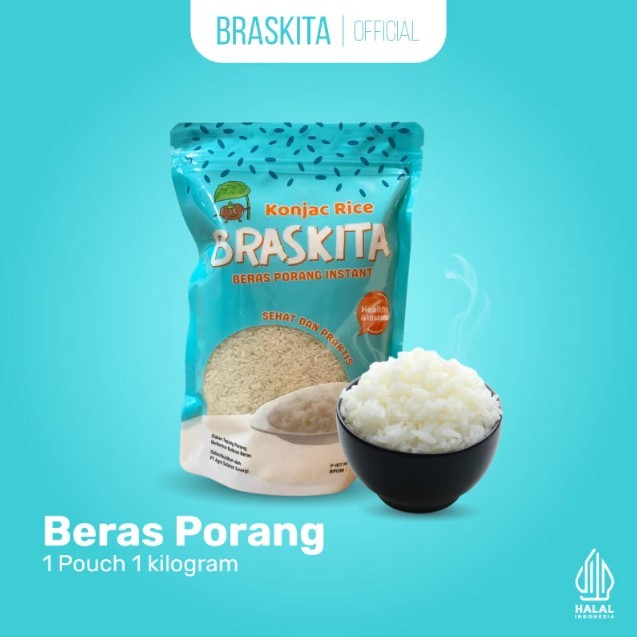 

Braskita Pouch Beras Porang Instant Sehat Praktis Shirataki Konjac Rice Diet Rendah Kalori Gula