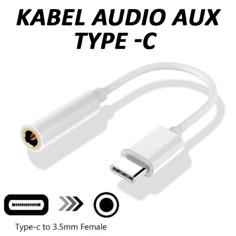 Kabel Jack Converter Headset Type C TO Jack 3.5MM - Earphone Headphone Handsfree