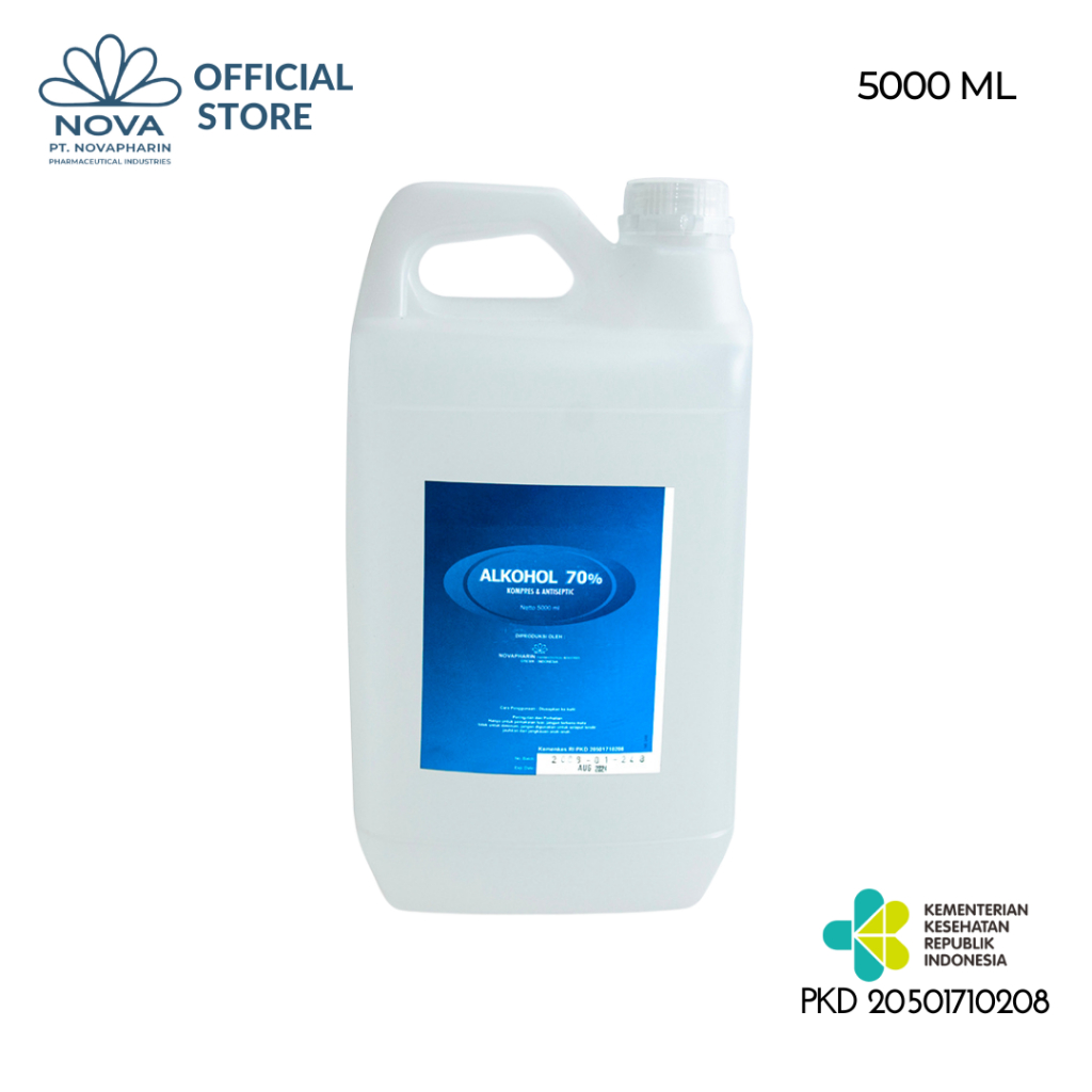 Alkohol 70% 5 Liter Novapharin / Antiseptik / Disinfektan