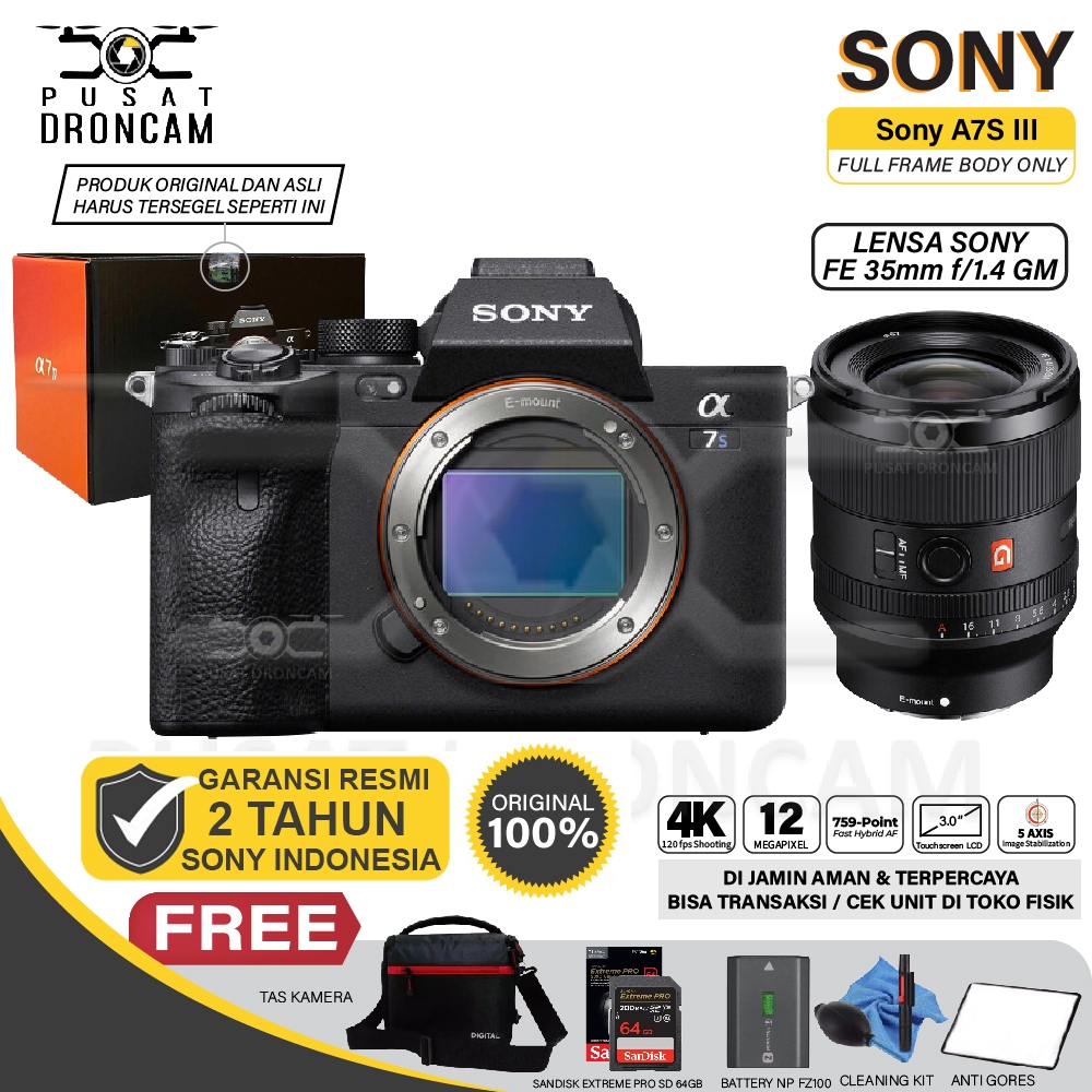 Sony A7SIII A7 S MARK III BODY + FE 35MM F1.4 GM - A7S III Camera