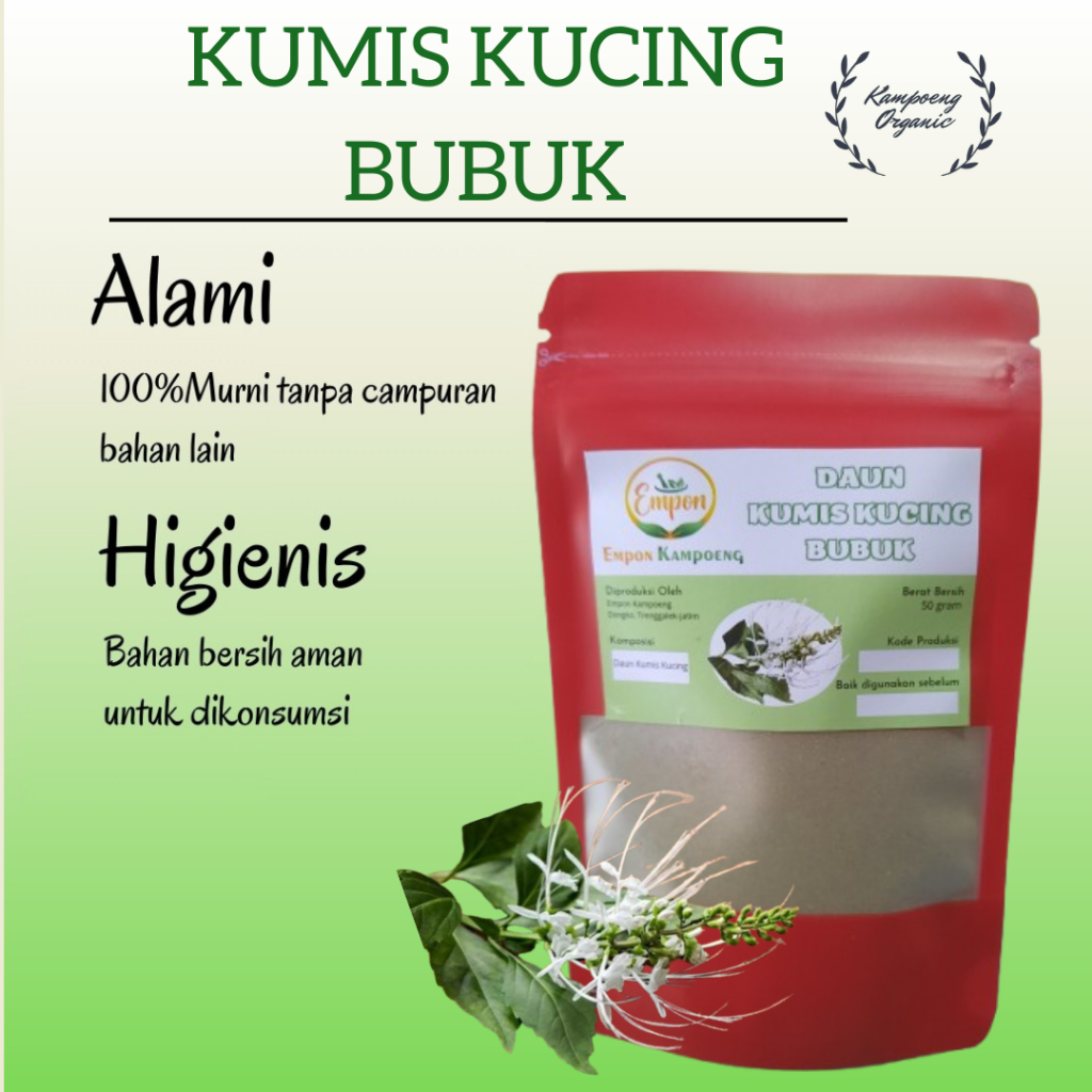 

Daun Kumis Kucing Bubuk Minuman Serbuk Jamu Herbal Tradisional Murni Asli Alami