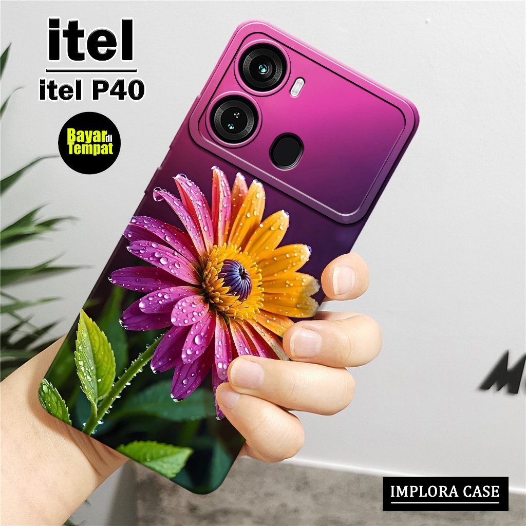 Softcase Itel P40 - Motif Bunga - IMPLORA CASE - Casing Itel P40 Case Hp Itel P40 Casing & Skin Hand