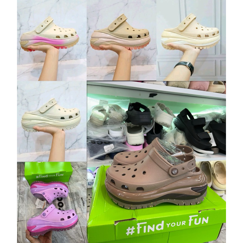 Crocs Classic Mega Crush Clog / Sandal Wanita Crocs Mega Crush Clog