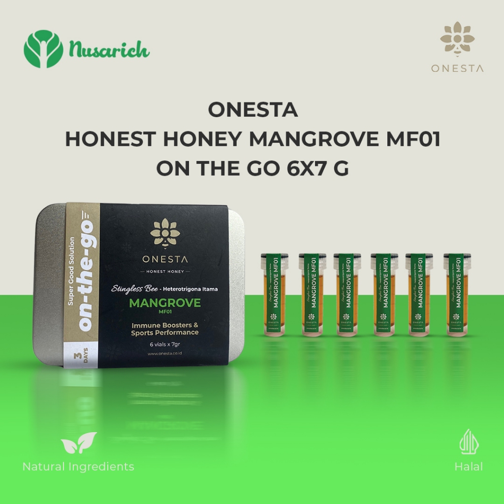 

Onesta Honest Honey MANGROVE MF01 On The Go 6x7gr-Madu Premium 100% Asli & Murni, Natural Tanpa Campuran