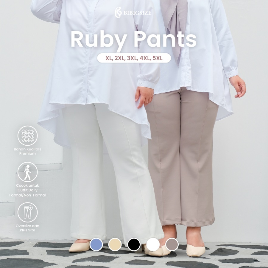 Bibigsize - Ruby Pants | Bawahan Celana Cutbray Flare Bigsize Jumbo