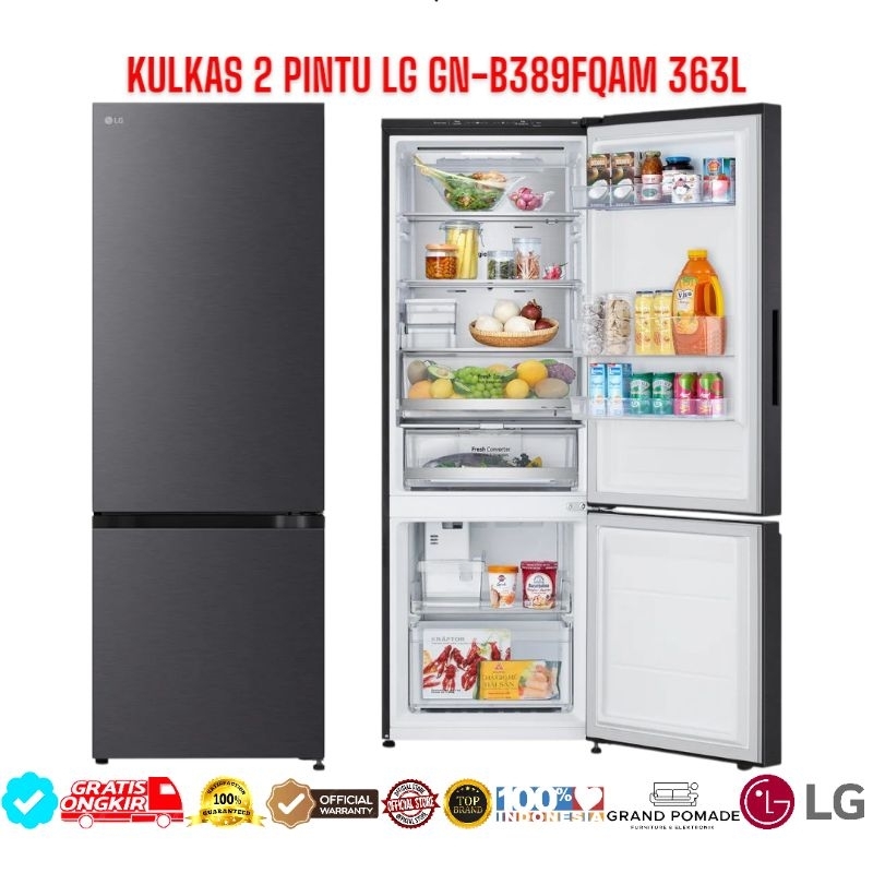 KULKAS 2 PINTU LG GN-B389FQAM 363L