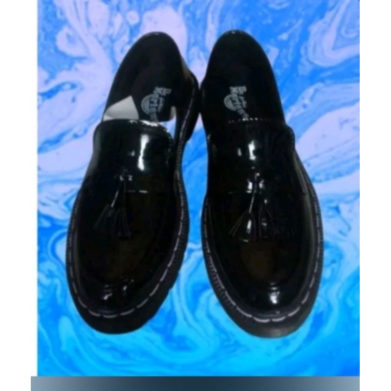 sepatu dr martin peni loaver pria wanita glossy pri nox