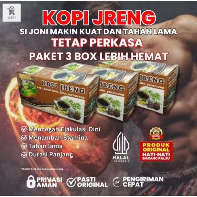 ( KOPI JRENG PAKET HEMAT 3 BOX ) Kopi Jreng Perpaduan Kuat Kopi & Herbal Tradisional Untuk Stamina d