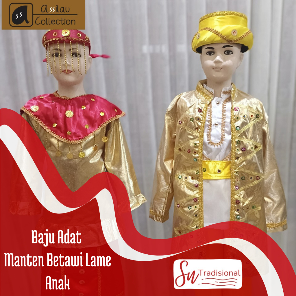 Baju Adat Pengantin Betawi Lame Anak Satuan ( Laki/Perempuan )