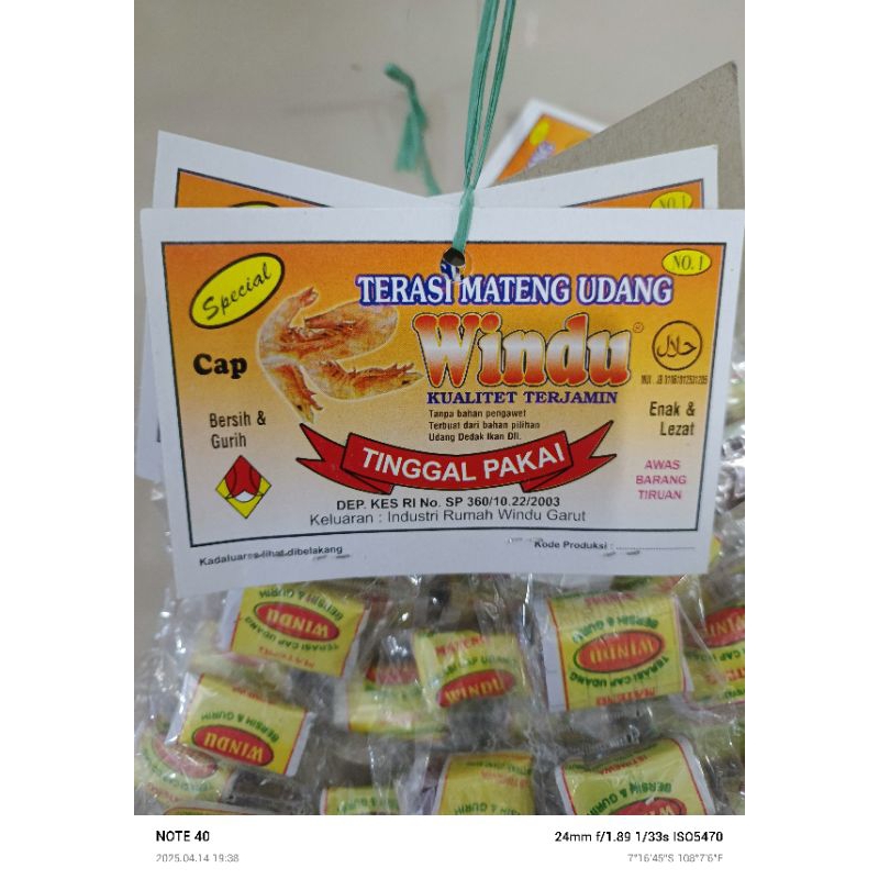 

Windu, Terasi udang khas Tasik & Garut, isi 20pcs, Harga /pak