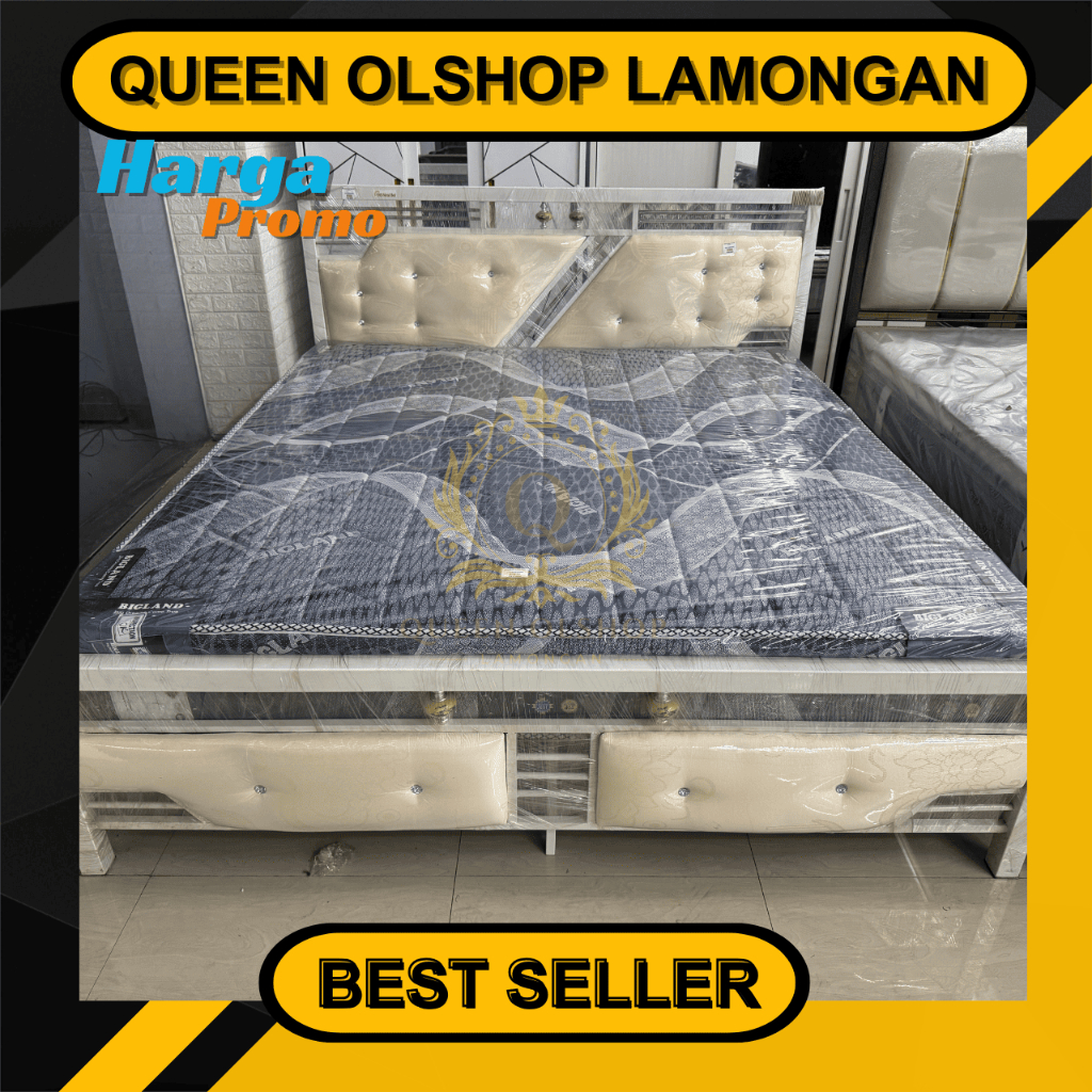 Dipan /Ranjang Besi Minimalis SMS Kesha Putih Minimalsi 100 120 140 160 180x200