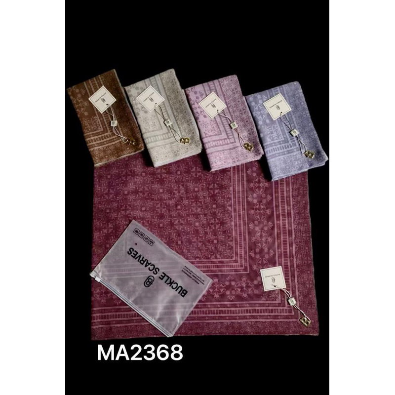 [ ECER/SATUAN ] BUCKLE SCARVES MOTIF POUCH LOGO B BY AZARA I HIJAB TERMURAH I HIJAB KEKINIAN I HIJAB