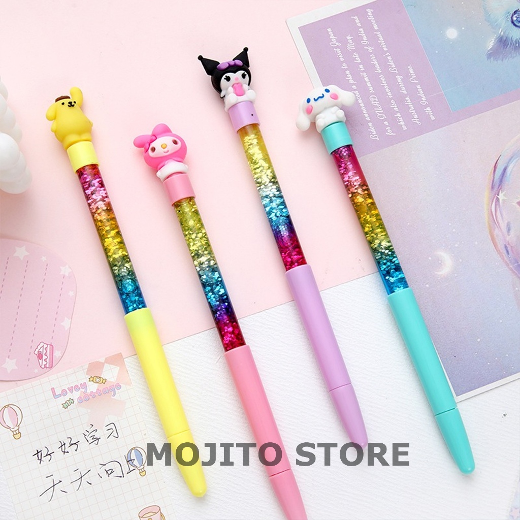 

PEN SANRIO GLITTER CINAMOROLL MELODY KUROMI PURIN MANIK AIR BLINK PENA BOLPEN PULPEN