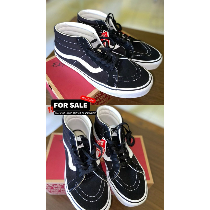 (Preloved) VANS SK8 HI MID REISSUE BLACK WHITE