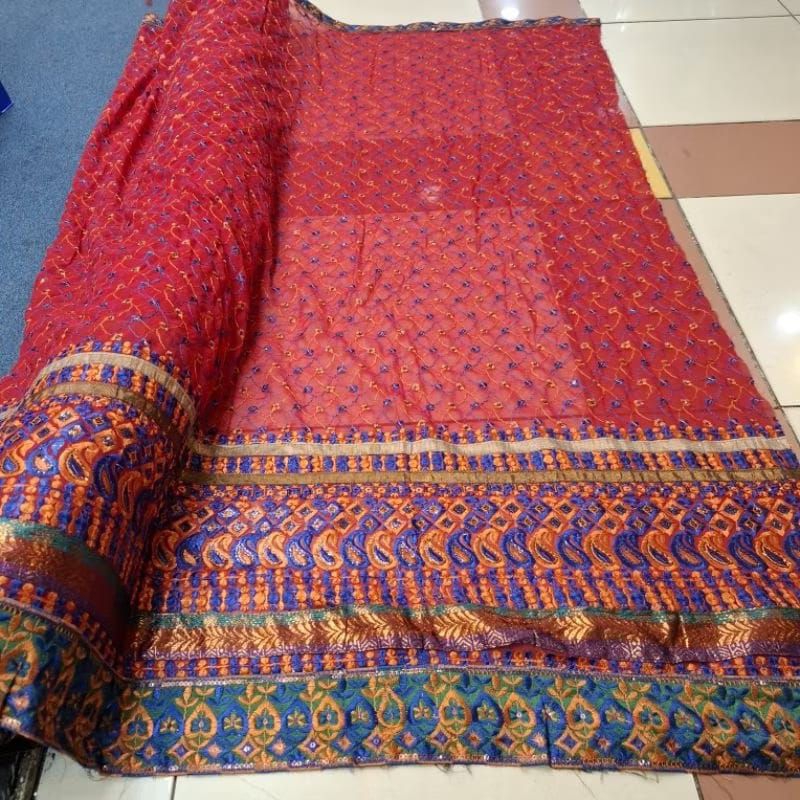 Murah...bahan kain sari India motif /bahan Kain Tile sari India premium / tile sari india