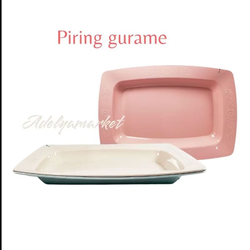 6 pc Piring plastik Gurame / piring saji / piring segi panjang