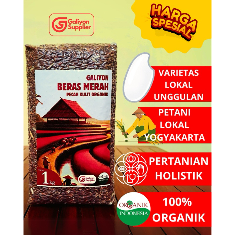 

BERAS MERAH ORGANIK 1 KG VACUM