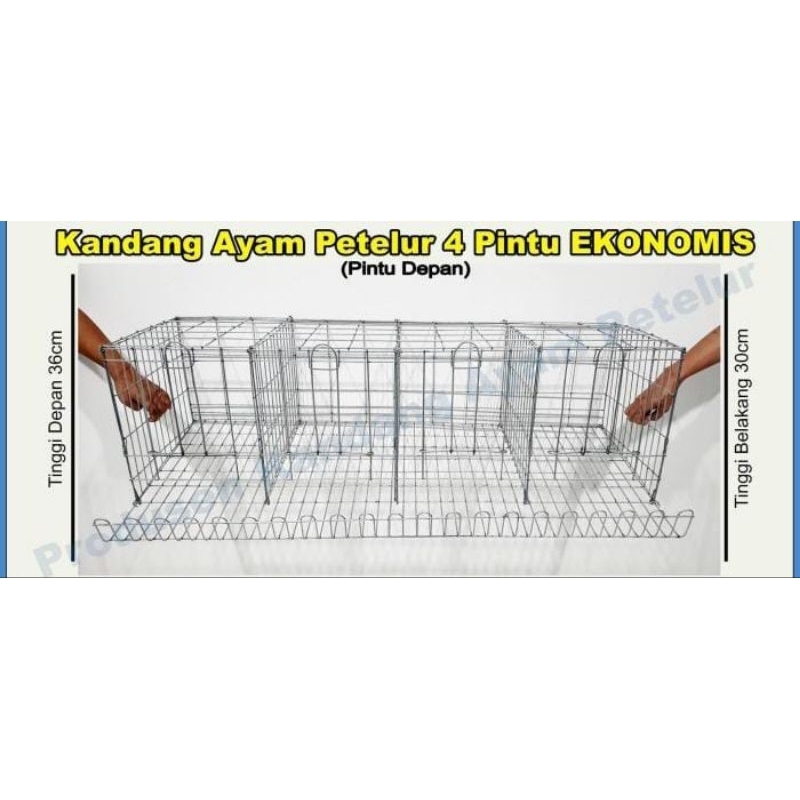 kandang galvanis multi fungsi untuk hewan 4 pintu