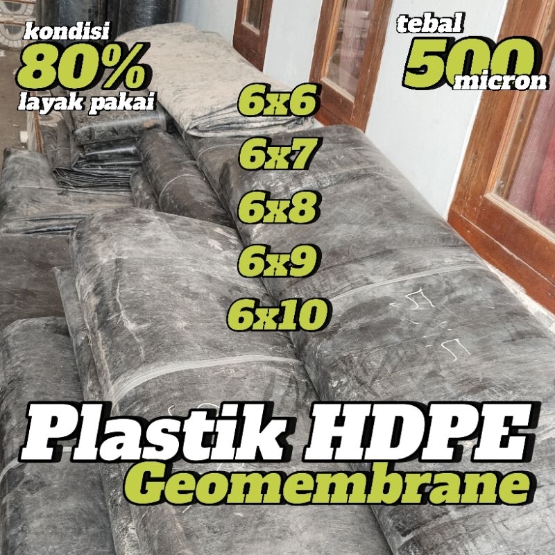 Geomembran HDPE lebar 6Mx10M tebal 500micron(bekas layak pakai)