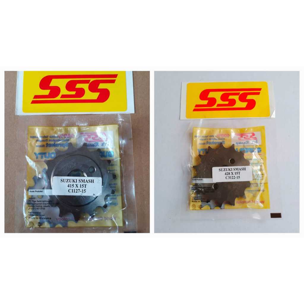 GEAR GIR DEPAN SSS 415 & 428 UKURAN 13 / 14 / 15 / 16 UNTUK MOTOR SMASH / TORNADO / SHOGUN / TITAN /