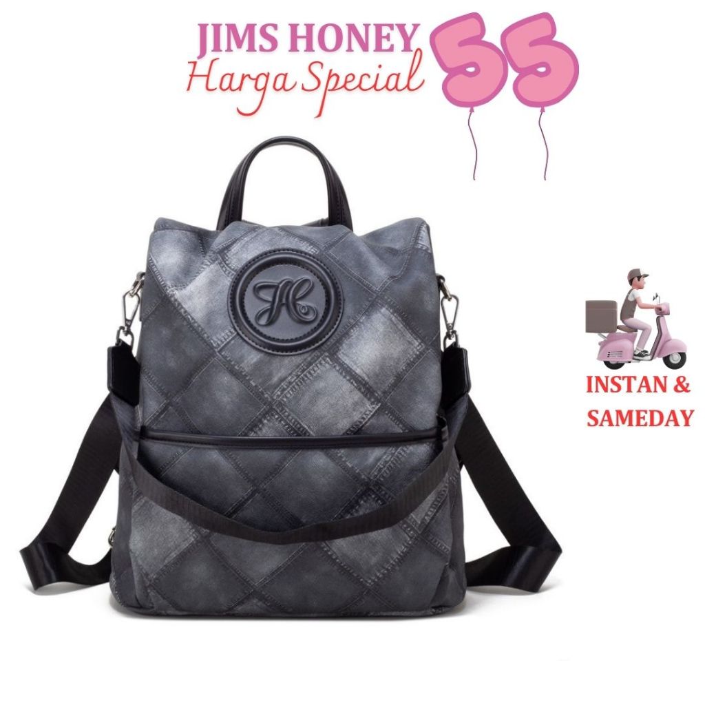 JIMS HONEY Jennie Backpack Tas Ransel Wanita Ransel Kerja Tas Hangout Fashionable Model Terbaru