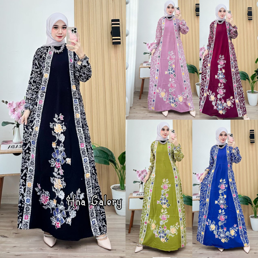 Gamis Rani original Batik Cap Pekalongan Kain Rayon Premium