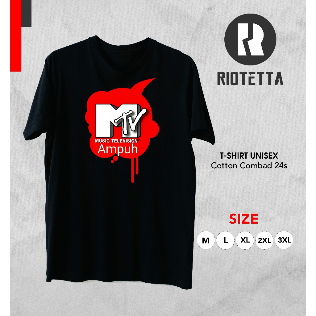 KAOS MTV / BAJU MTV AMPUH / KAOS MUSIC MURAH / BAJU BAND PRIA WANITA / COTTON COMBAD 24S