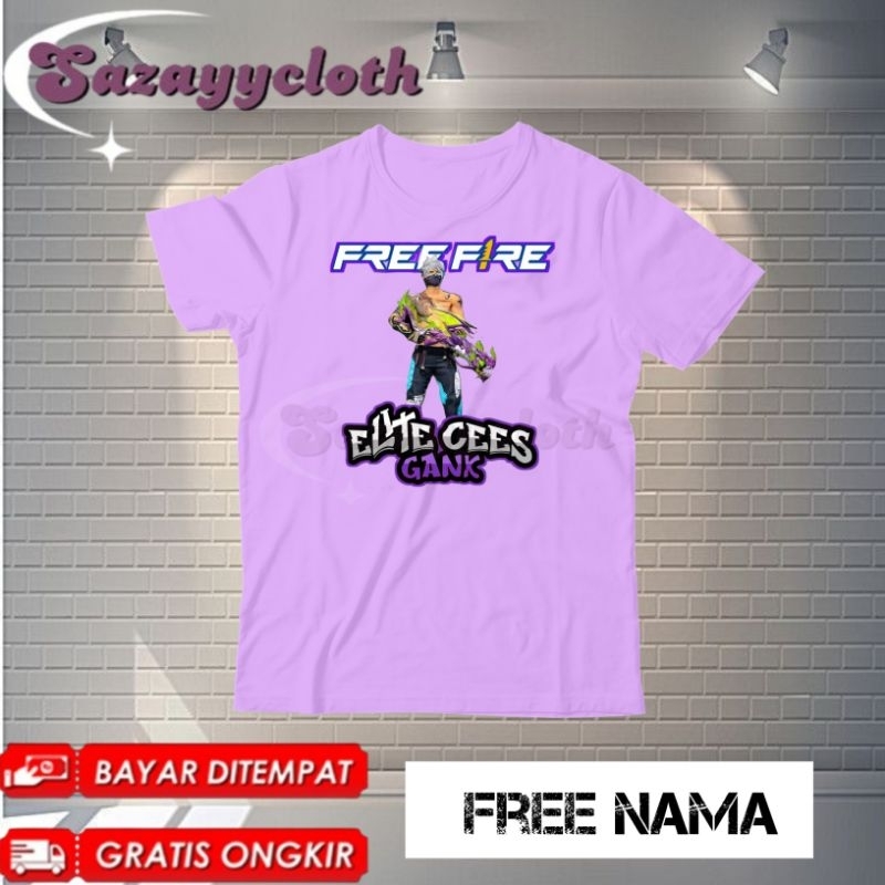 (BISA COD) Baju anak Kaos anak ff motif Evo gun ff fashion anak ff elite CEES gank