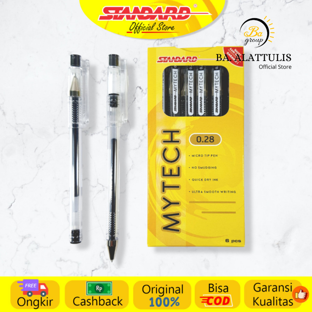 

(ECER) Standard - Pulpen Mytech 0.28 Gel - Hitam - BA.ALATTULIS