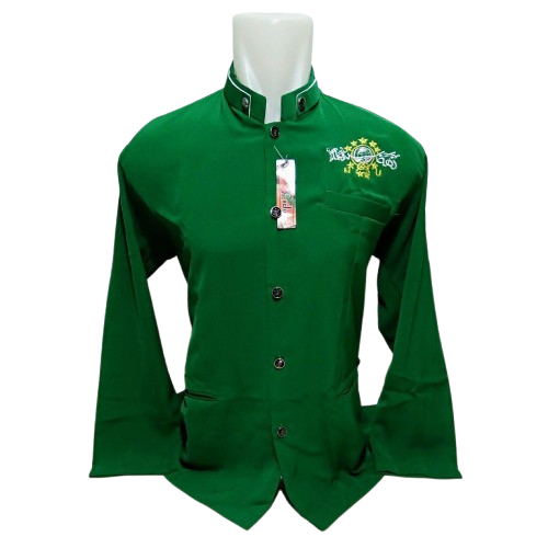 Baju Jasko Bordir Warna Hijau Polos Motif Logo Nu Lengan Panjang Terbaru