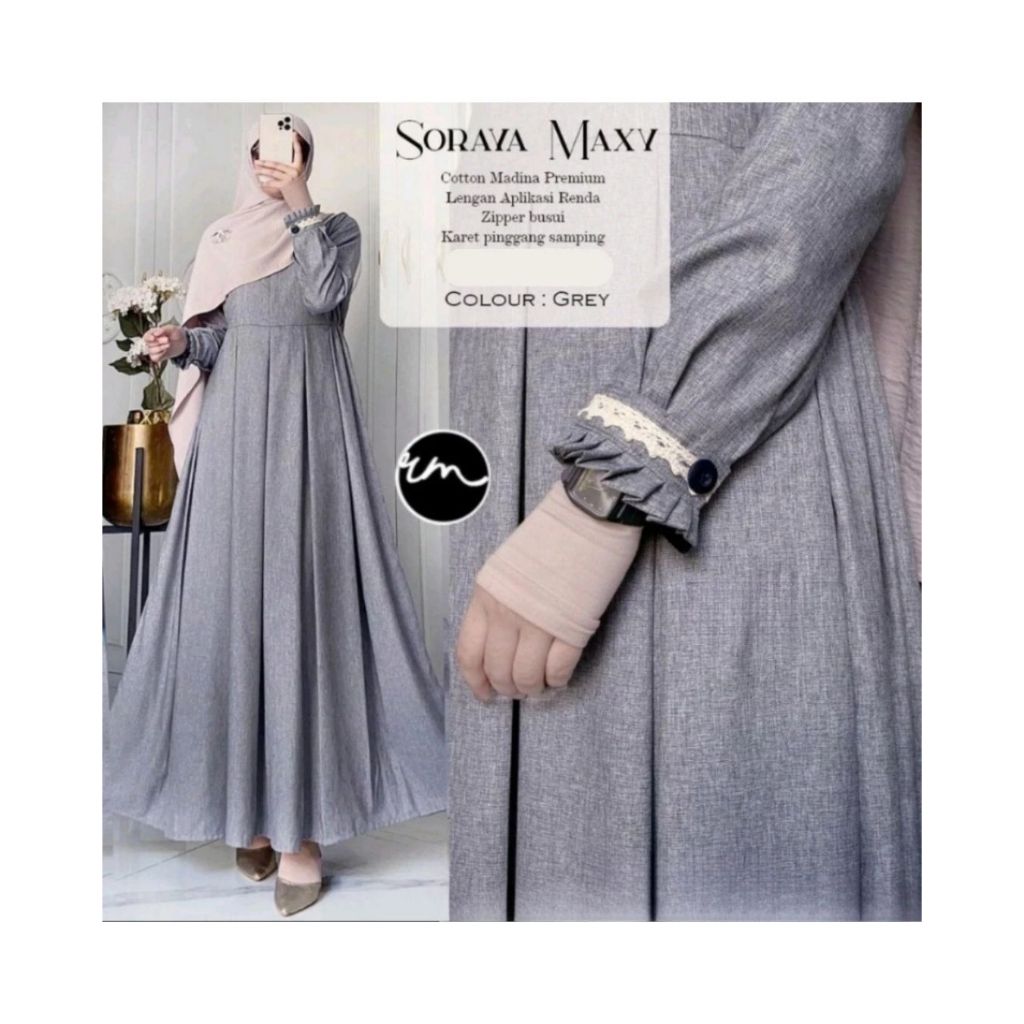 GAMIS KATUN MADINAH SORAYA MAXY GAMIS SYAR,I LEBARAN 2026