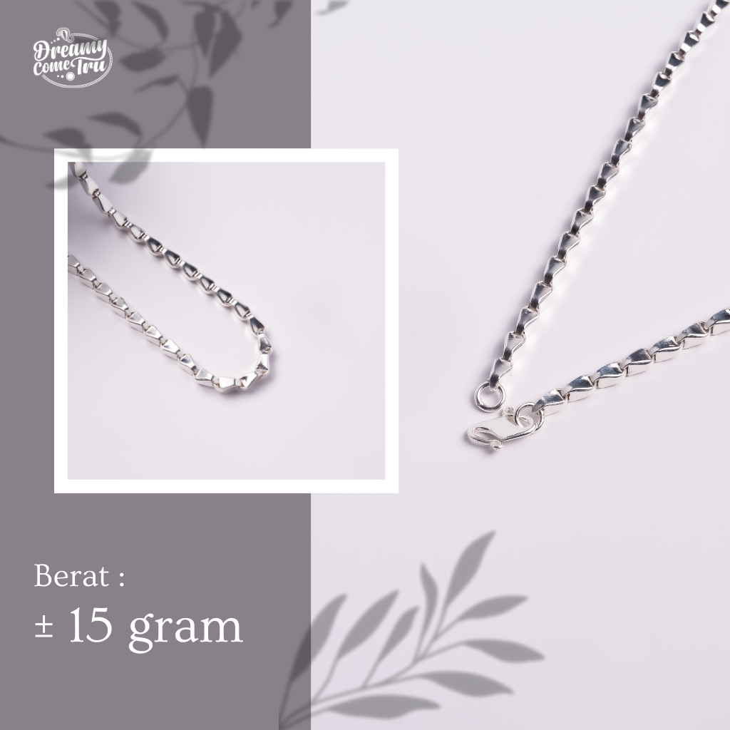 Kalung perhiasan 15 gram padi - padi wanita perak silver murni – kalung liontin elegan