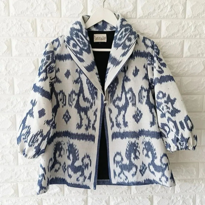 Blazer tenun ikat original kain tenun blanket blazer kerja baju tenun simple