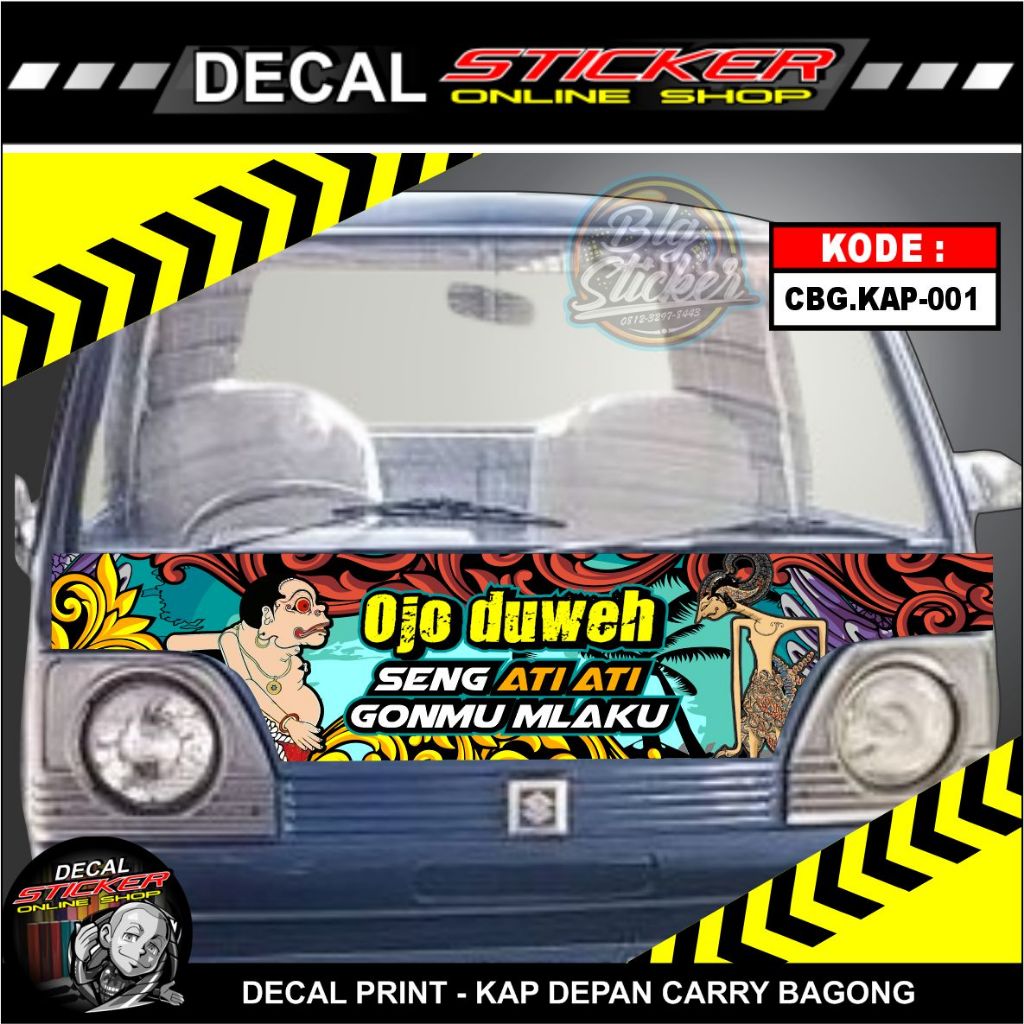 STIKER MOBIL CARRY BAGONG DECAL PRINT VARIASI PICKUP CUSTOM KEREN
