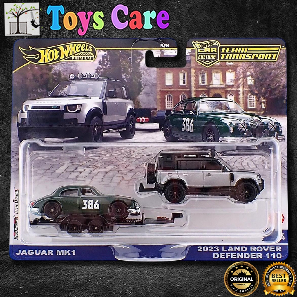 Hot Wheels Premium Team Transport Jaguar MK1 & 2023 Land Rover Defender 110