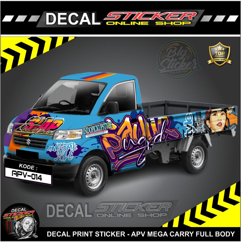 DECAL PICKUP MEGA CARRY APV STIKER FULL BODY MOBIL VARIASI CUSTOM MURAH