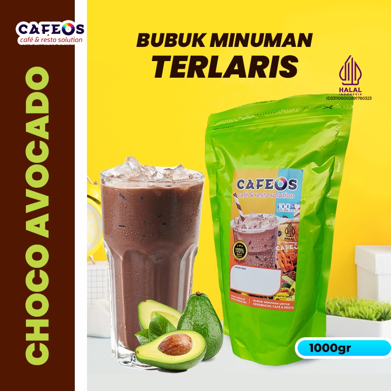 

CAFEOS Bubuk Minuman Coklat Kekinian Aneka Rasa Choco Avocado 1 KG Tanpa Gula Tambahan Gratis Resep