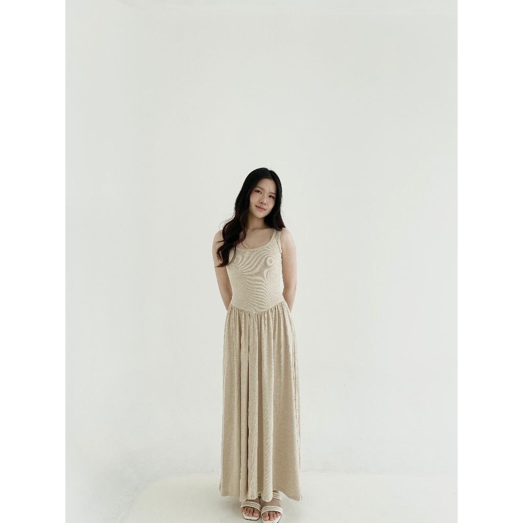REVERIE | Monroe Long Knit Dress | Dress Rib Knit | Long Dress | Maxi Dress | Dress Panjang | Dress 