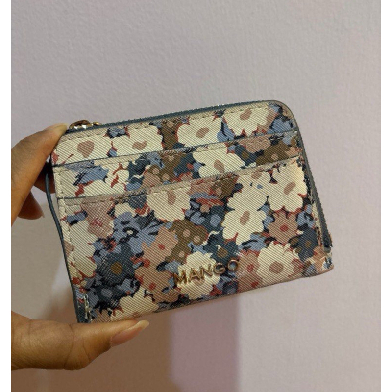 Mango Women Wallet Floral Blue White - Dompet Wanita Bunga Biru Putih