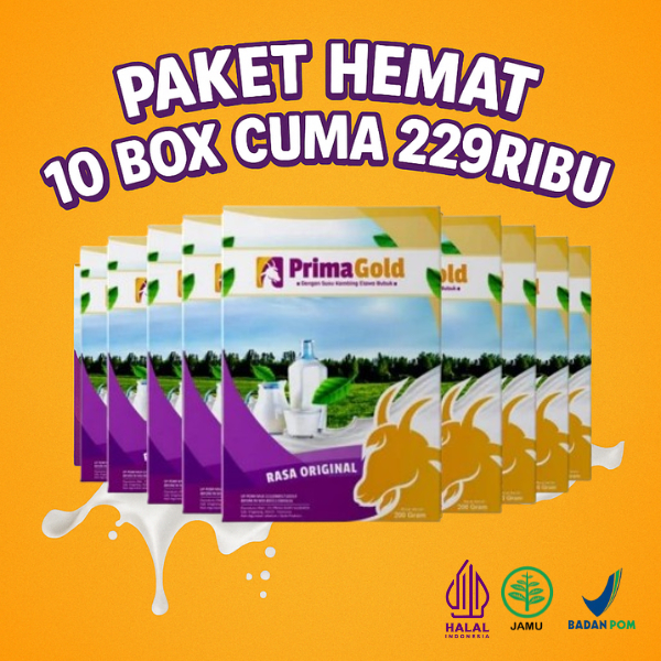 

Paket 10 Box Primagold Susu Kambing Etawa Atasi Asam Lambung Melancarkan Perncernaan Aman Di Minum Setiap Hari