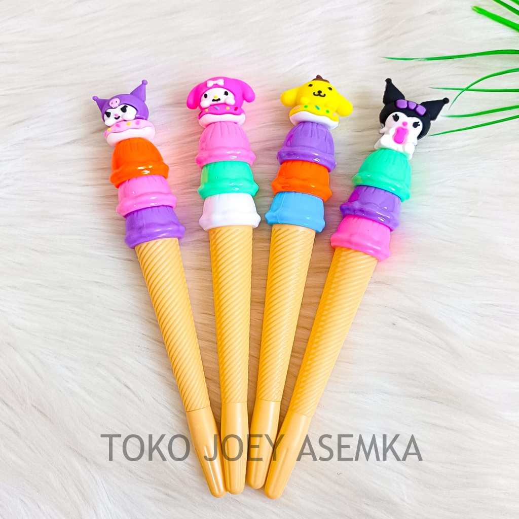 

PEN ES KRIM SANRIO ICE CREAM PULPEN PENA BOLPEN MELODY CINAMOROLL KUROMI PURIN GEL TINTA