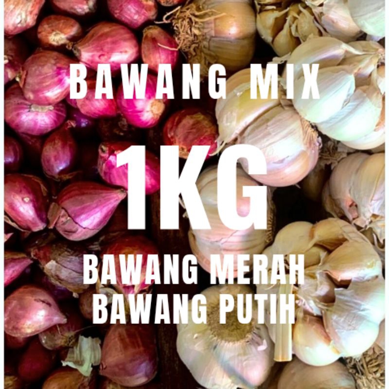 [1KG] MIX Bawang Merah & Bawang Putih Kering Kualitas Super
