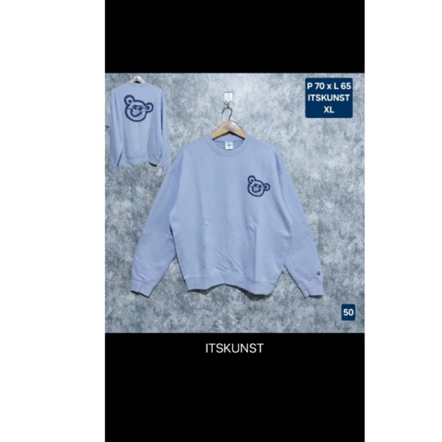 Sweater cn crewneck sweatshirt ist kunst ori baby blue