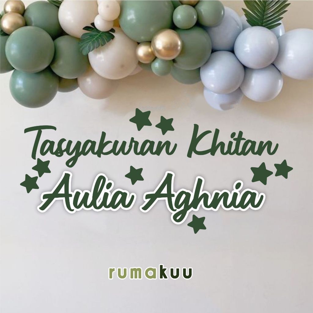 Rumaakuu Hiasan Dinding Backdrop Kertas Jasmine Tasyakuran Khitan