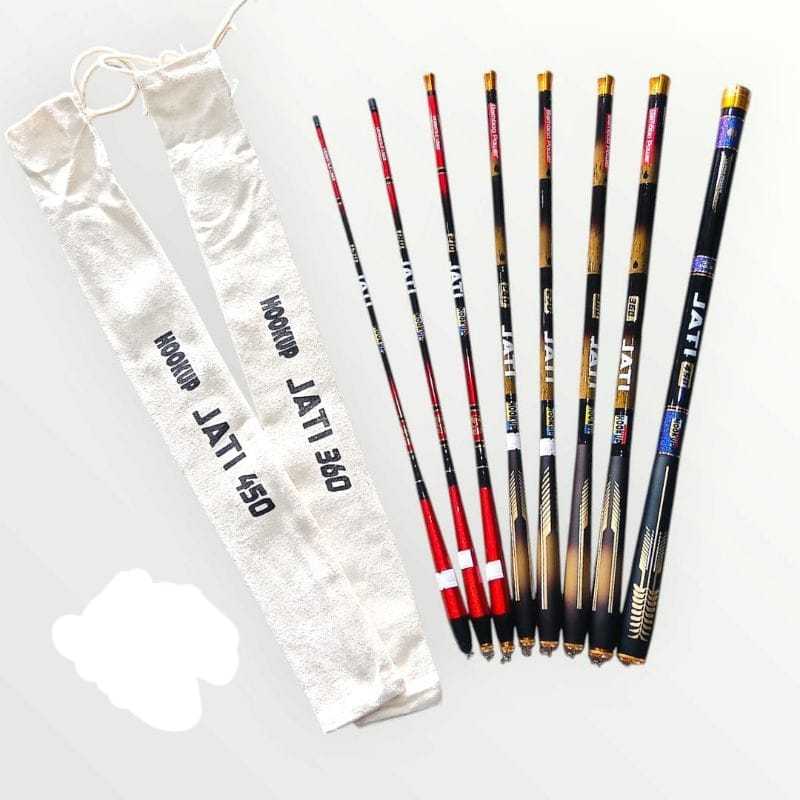 New Joran Tegek Carbon Kuat HOOK-UP Jati Ruas Pendek