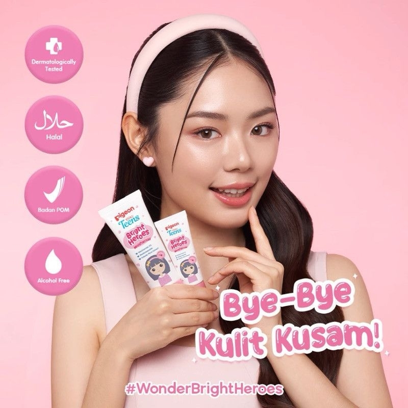 0175 PIGEON MOISTURIZER PINK BRIGHT HEROES 20 ML / PELEMBAB WAJAH ANAK REMAJA MENCERAHKAN / SKINCARE