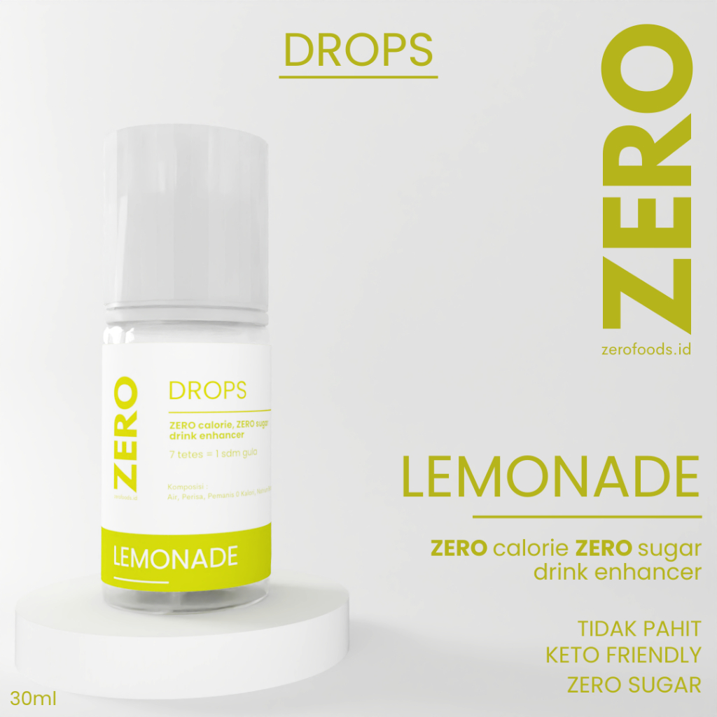 

Zero Drops Lemonade - Pemanis Tanpa Gula, Zero Kalori, Rasa Lebih Baik dari Stevia