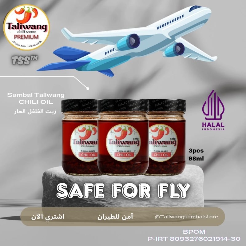 

[ Special Price 18 Pembeli Pertama] 3 PCS Sambal Taliwang Hot Chili OiL Special Edition " Save For Fly " 98 ml